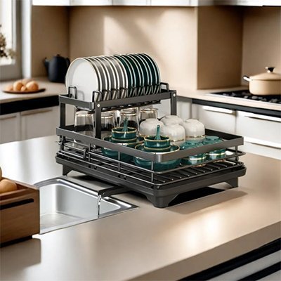 egouttoir vaisselle gain de place simple à installer et à déplacer
