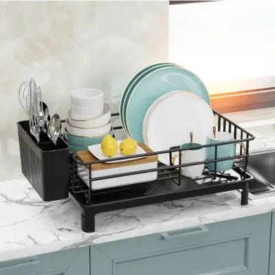 petit egouttoir vaisselle optima haute qualité en métal noir durable