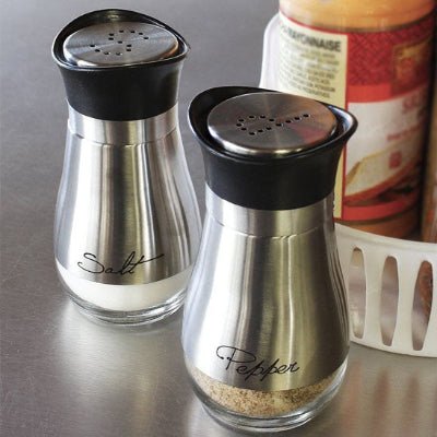 pots à épices salière poivrière finition acier inox pour un look moderne