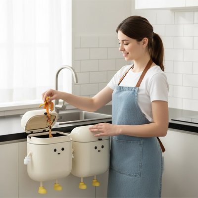poubelle sous evier design fonctionnelle pour tri sélectif discret