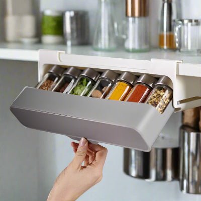 rangement pour épices sous étagère coulissant pour accès facile et rapide