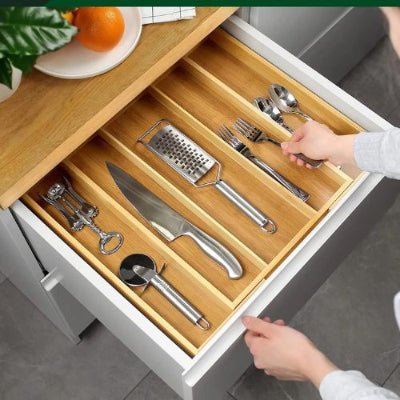ranges couverts bambou extensible organisation sur mesure pour tiroir