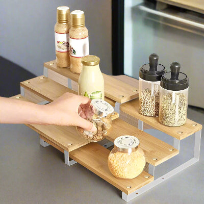 ranges epices en bambou à plusieurs niveaux visibilité optimale