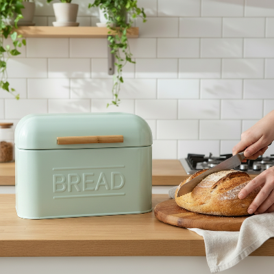 boite a pain design menthe pastel conserve le pain frais longtemps