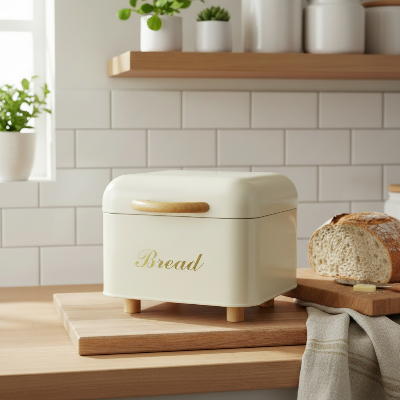 boite a pain design crème conserve le pain frais sur comptoir