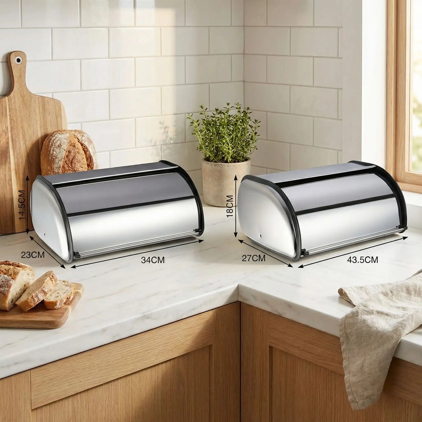 boite a pain design en inox mesures 