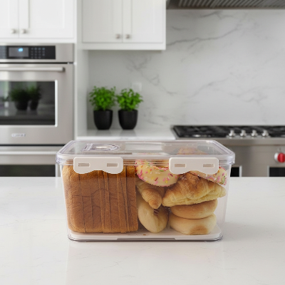 boite a pain rectangulaire avec 4 fermoirs pour etancheite complete et securisee