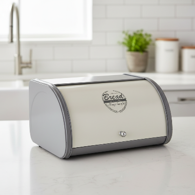 boite a pains en fer galvanisé grise design moderne comptoir cuisine