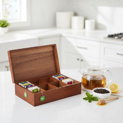 boite a the bois 8 compartiments pour organiser toutes vos variétés