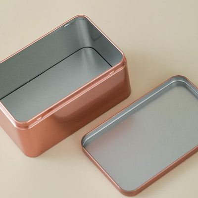  boite a the métallique rose gold intérieur lisse pour une hygiène optimale