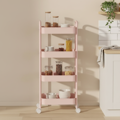 desserte de cuisine 4 étages compacte rose optimise chaque centimètre de ta cuisine