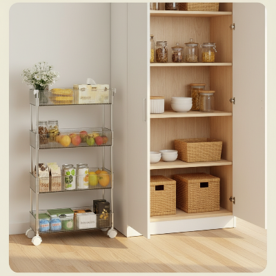 desserte mobile 12 cm quatre niveaux fruits bocaux épicerie rangement modulable visible