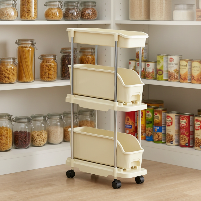 desserte pour cuisine coulissante bacs amovibles accès facile contenu