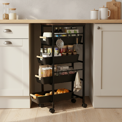 desserte pour cuisine compacte disparaît discrètement sous votre plan de travail