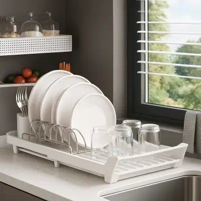 égouttoir à vaisselle ajustable pour maximiser l'organisation de votre cuisine