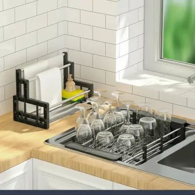 egouttoir evier télescopique idéal pour les cuisines familiales et dynamiques