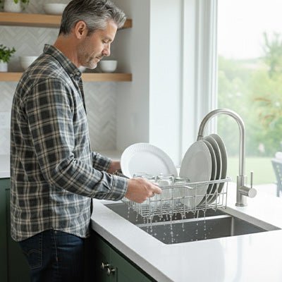 égouttoir forme panier pour aligner les assiettes de manière verticale et stable