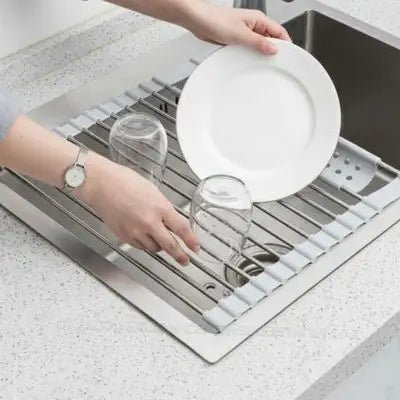 égouttoir multifonction design contemporain gris ou noir pour cuisine