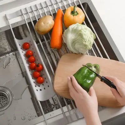 égouttoir multifonction pratique pour cuisiner et rincer légumes facilement
