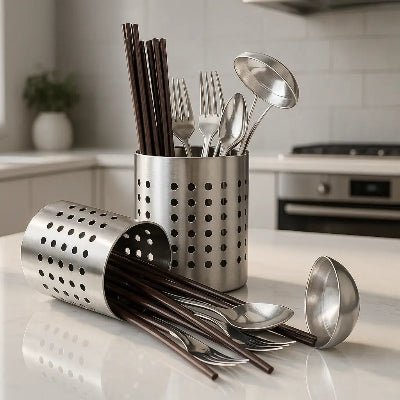 égouttoir pot inox argent pour touche moderne en cuisine