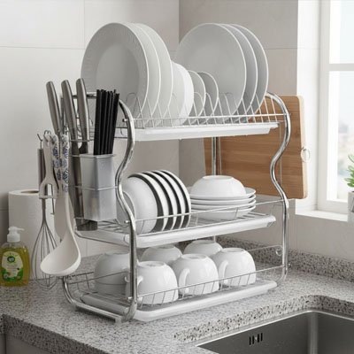 egouttoir vaisselle acier chromé design fonctionnel et moderne