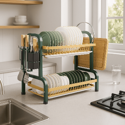 egouttoir vaisselle amovible qui optimise l’espace dans la cuisine