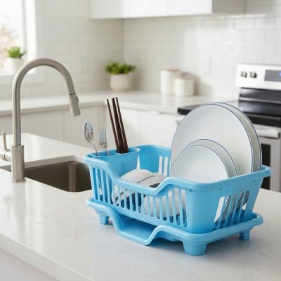 egouttoir vaisselle en plastique bleu robuste et durable pour usage quotidien
