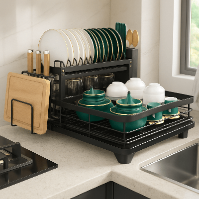 egouttoir vaisselle gain de place qui combine praticité et style dans la cuisine