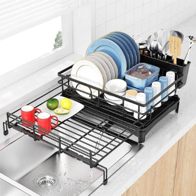 egouttoir vaisselle premium 2-niveaux design noir mat moderne