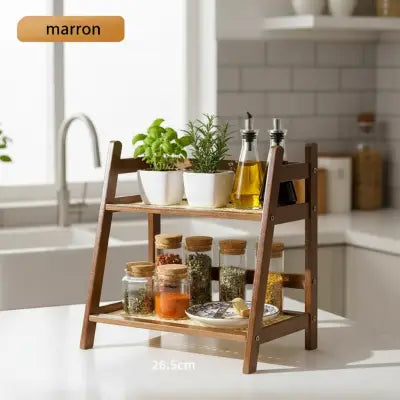 etagere bois cuisine bambou stable et robuste pour bocaux et condiments