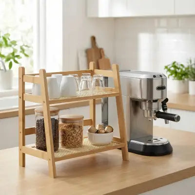 etagere bois cuisine bambou idéale pour organiser épices tasses