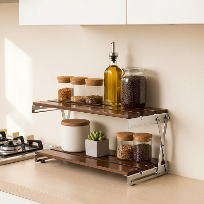etagere cuisine 2 niveaux sous armoires épices rangées sans perdre de place
