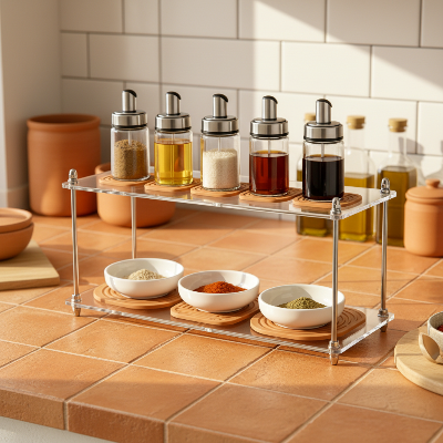 etagere cuisine moderne durable pour ranger huiles et épices avec style 