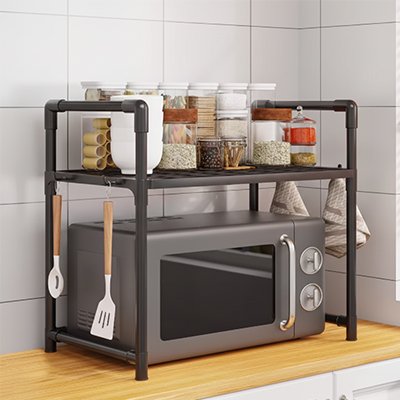etagere cuisine organisateur compact avec crochets latéraux pour ustensiles