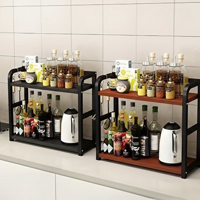 etagere cuisine rustique design compact parfait pour petites cuisines
