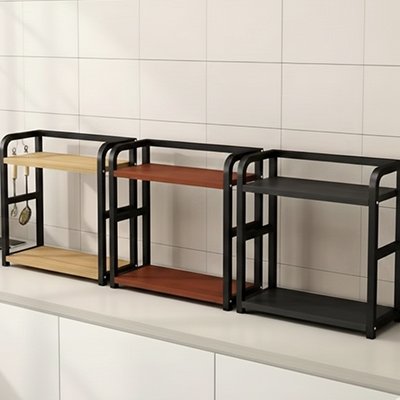 etagere cuisine rustique plateaux en bois disponibles en clair marron ou noir