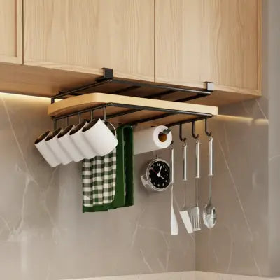 etagere cuisine suspendue sous meuble rangement pratique ustensiles accessibles