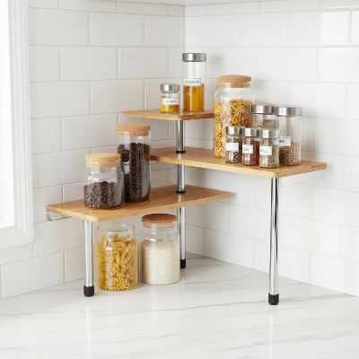 etagere d’angle cuisine design moderne stable avec pieds chromés