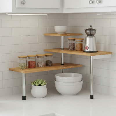 etagere d’angle cuisine meuble durable écologique et pratique