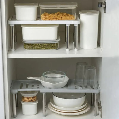 etagere de cuisine rétractable en acier inoxydable et polypropylène haute qualité