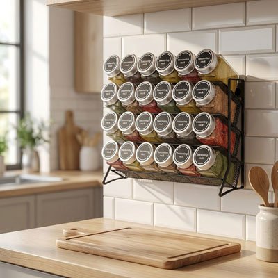 etagere murale cuisine rangement pratique pour epices acces rapide