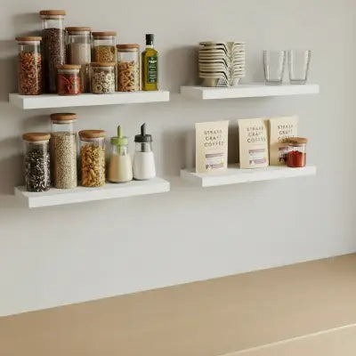 etagere murale pour cuisine design flottant blanc gain de place optimal
