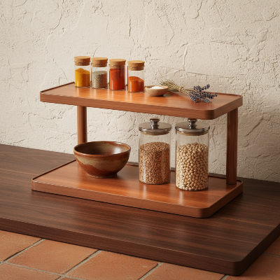 étagère surélevée cuisine en bois pour sublimer un intérieur chaleureux rustique 