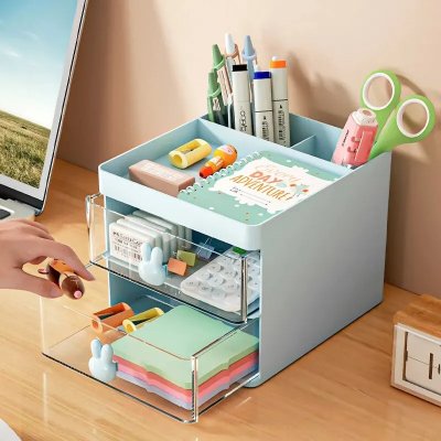 L'Organisateur de Bureau - MultiFunctionalOrganizer™ - Bleu - L'essentiel du rangement