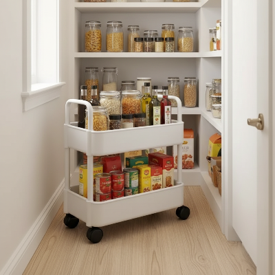 petite desserte cuisine chariot de rangement mobile 2 niveaux se faufile dans garde manger étroit pour maximiser rangement et organisation
