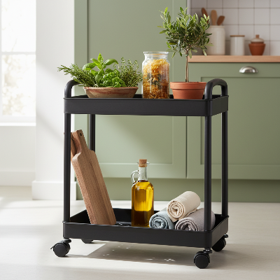  petite desserte cuisine chariot 2 niveaux roulant tout à portée de main
