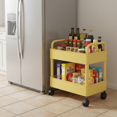 petite desserte cuisine  chariot de rangement mobile compact sur roulettes pour déplacer facilement condiments et céréales où vous voulez
