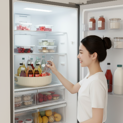plateau tournant support rotatif frigo organisé gain de place 
