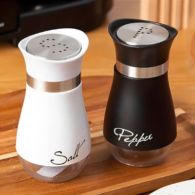 pots à épices salière poivrière duo compact noir et blanc pour usage quotidien