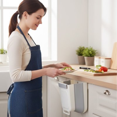 poubelle cuisine sous evier pliable accessible et fonctionnelle